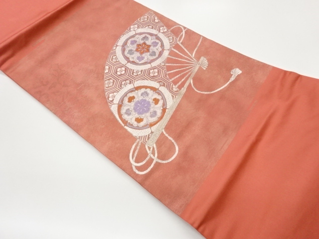 JAPANESE NAGOYA OBI / WOVEN KIKKO WITH FLOWER